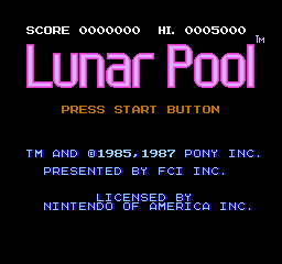 Игры NES / Dendy > Lunar Pool :: Emu-Land.net