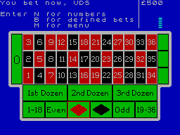 ZX Spectrum Games > Casino Royal - Roulette (1984)(Oxford Computer ...
