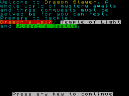 ZX Spectrum Games > Dragon Slayer (1984)(Double Play Adventures) :: Emu ...