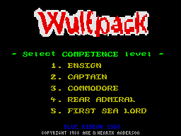 ZX Spectrum Games > Wulfpack (1988)(Blue Ribbon Software) :: Emu-Land.net
